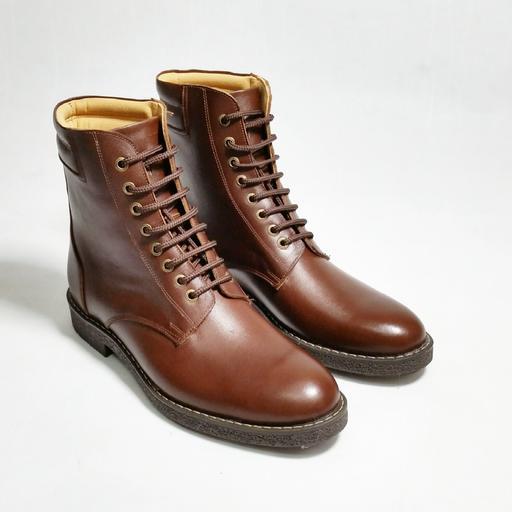 نیم بوت چرم طبیعی دستدوز مردانه(دماوند قهوه ای)